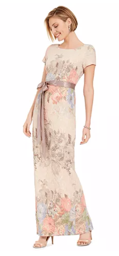 Adrianna Papell - Floral-Print Column gown