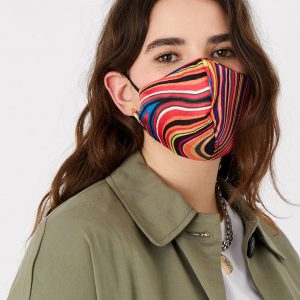 Stripe Face Covering in Pure Silk