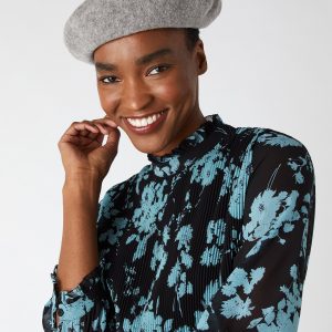 Accessorize Ladies Grey Classic Wool Beret Hat