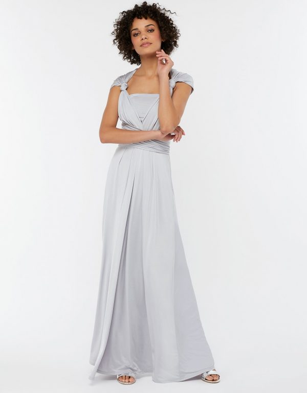 Monsoon Silver Natasha Jersey Maxi Multiway Bridesmaid Dress