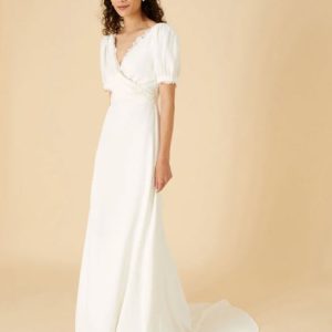 Sabrina lace wrap crepe bridal dress ivory from Monsoon at GettingHitched.co.uk