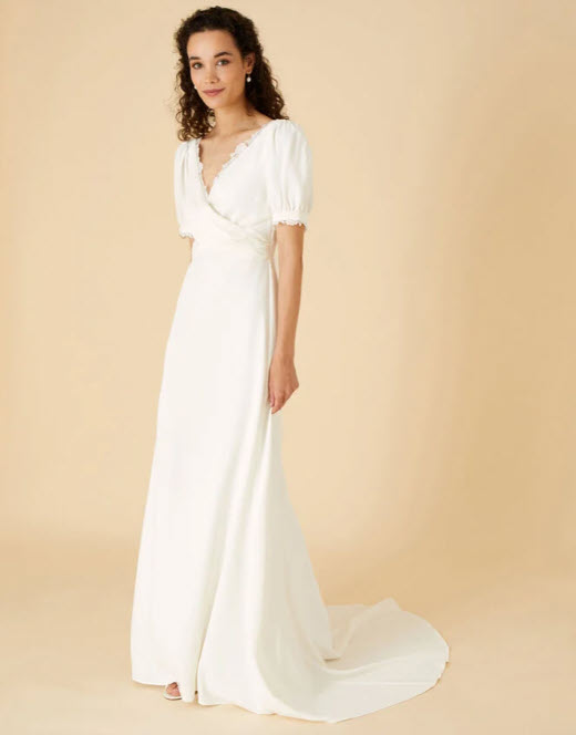 Sabrina lace wrap crepe bridal dress ivory from Monsoon at GettingHitched.co.uk