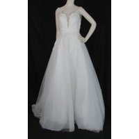 Bnwot Unbranded, Size 12, White, A-line/ballgown Silhouette, Lace Appliqué Bodice Wedding Dress