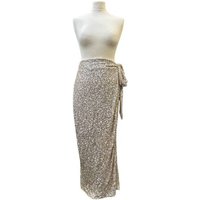 Never Fully Dressed Sequin Maxi Wrap Jaspre Skirt Silver Size: 4