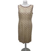 Ma Cherie Vintage Lace Beaded Dress Gold Size: M
