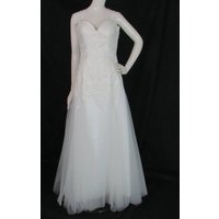 Bnwot Unbranded, Size 12, Ivory, Sweetheart, Detachable Strap, Lace & Tulle A-line Wedding Dress