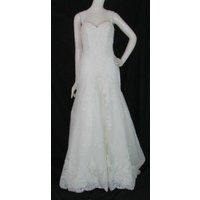 Bnwot Unbranded, Size 10, Ivory, Sweetheart, Tulle And Lace, Fit & Flare Wedding Dress
