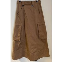Me+em Utility Midi Skirt Khaki Brown Size: 6