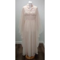 Marguerite Thursby  Vintage Chiffon Maxi Dress Peach/pink Size: 8