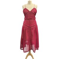 Self-portrait Lace Panel Midi-dress Fuchsia Pink Size: 14