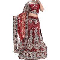 Wedding Lengha Asian Bollywood Pakistani Red Indian Bridal Bride Size S