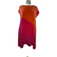 Hope Silk Dress Pink & Orange Size: M