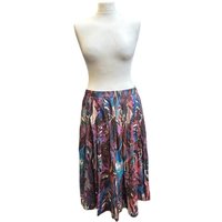Peruvian Connection Abstract Knee-length Skirt Red Multi Size: M