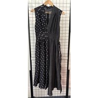 Adam Lippes Polka Dot Silk Dress Black Size: 4