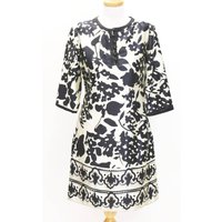 Chloe 100% Silk Floral Print Dress Monochromotic  Size: L