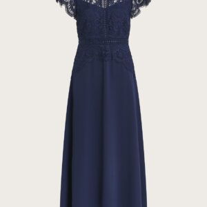 Monica Lace Midi Bridesmaid Dress Blue