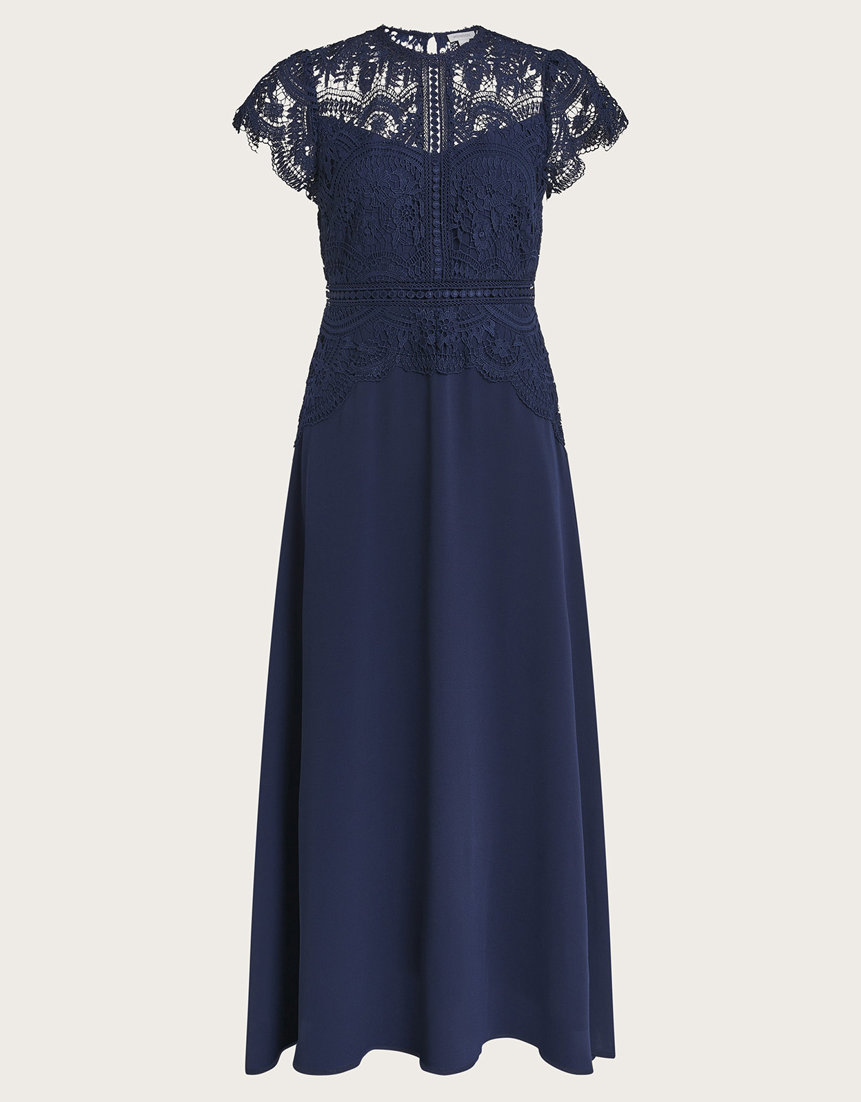 Monica Lace Midi Bridesmaid Dress Blue