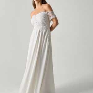 Maddie Off-Shoulder Wedding Dress Ivory