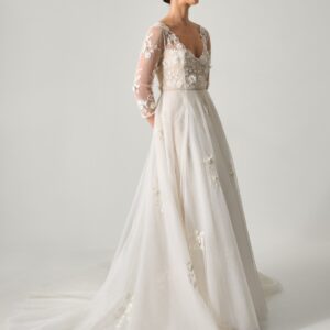 Lucy Embroidered Floral Maxi Wedding Dress Ivory