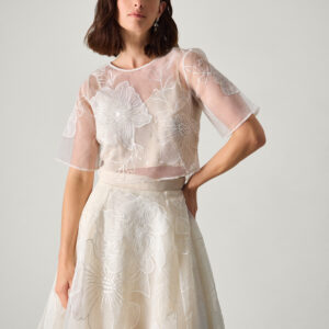 Rosie Lace Floral Bridal Top Ivory