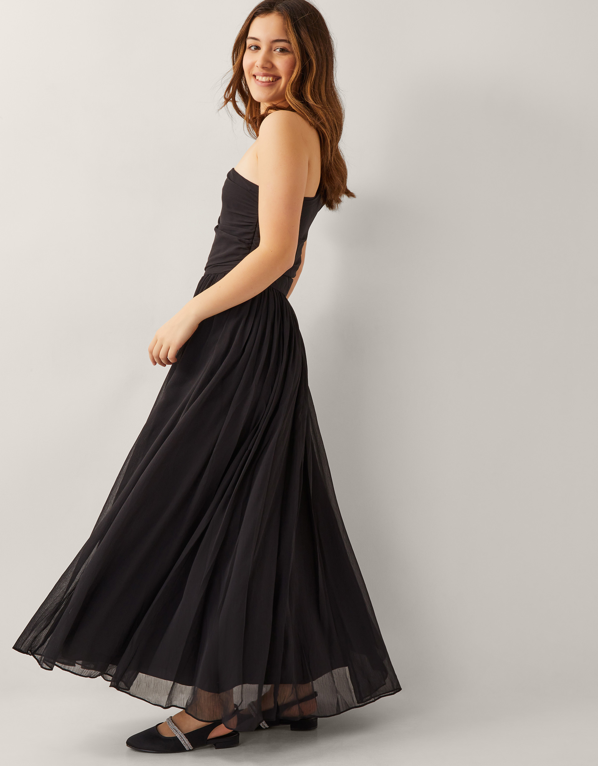 Monsoon Girls Black Texas One Shoulder Prom Dress, Size: 14 Years