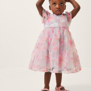 Baby Haisley Appliqué Flower Tulle Dress Multi