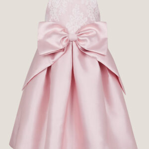 Juniper Satin Lace Bow Bridesmaid Dress Pink