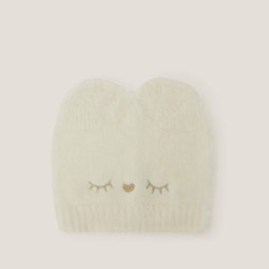 Kitty Knit Beanie Hat Ivory