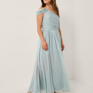 Monsoon Girls Light Green Sequin One Shoulder Prom Dress, Size: 12 Years