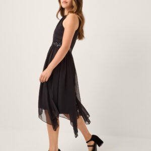 Idaho Halter Chiffon Prom Dress Black