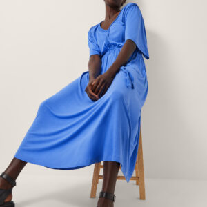 Paula Braided Jersey Midi Dress Blue