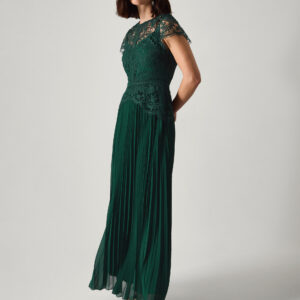 Monica Lace Pleated Bridesmaid Dress Green