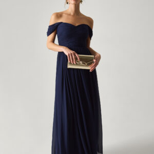 Evelyn Bardot Bridesmaid Dress Blue