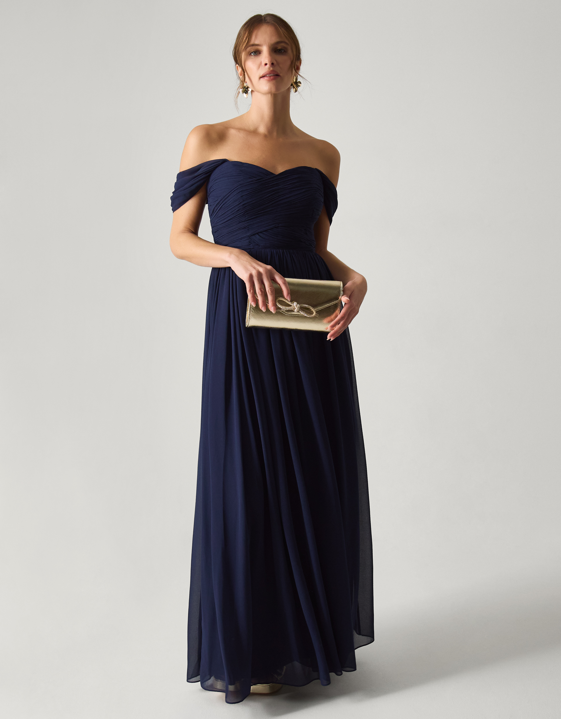 Evelyn Bardot Bridesmaid Dress Blue