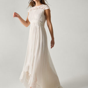 Arwen Embroidered Lace Wedding Dress Ivory