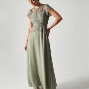 Monsoon Women's Green Floral Lace Monica Bridesmaid Dress, Size: 8