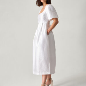 Sloane Short Sleeve Midi Wedding Dress Ivory