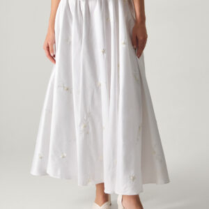 Eliza Floral Embellished Wedding Skirt Ivory