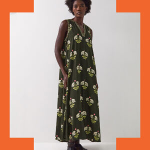 East Flossie Sleeveless Floral Maxi Dress Green