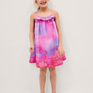 Monsoon Girls Pink & Purple Ombré Seashell Print Sundress, Size: 5-6 Years