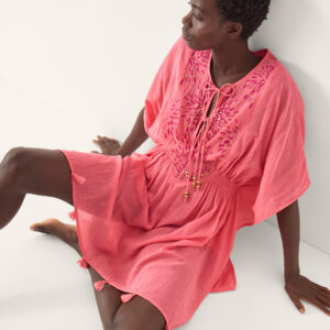 Jada Embellished Mini Kaftan Pink
