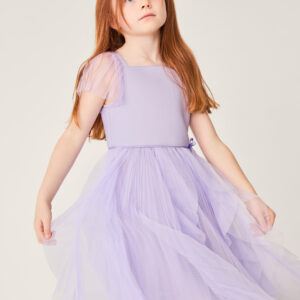 Scarla Ruffle Pleated Party Dress Purple