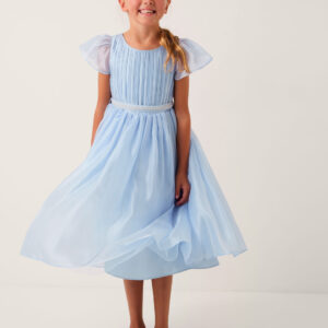 Dani Beaded Belt Party Dress Blue