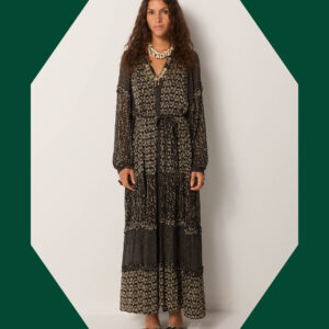 Maison Hotel Eulalia Mix Floral Midi Dress Black