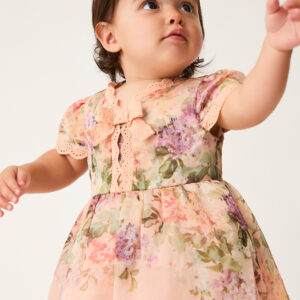 Baby Alma Floral Print Lace Dress Multi