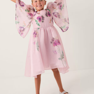 Pansy Print Party Dress Multi