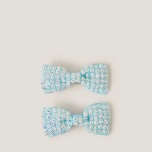 2-Pack Gemstone Bow Hair Clips