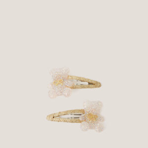 2-Pak Glitter Teddy Hair Clips