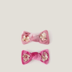 2-Pack Sequin Velvet Bow Hair Clips