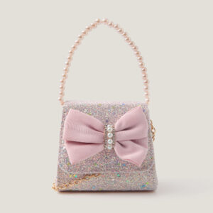 Bow Glitter Pearl Handle Bag